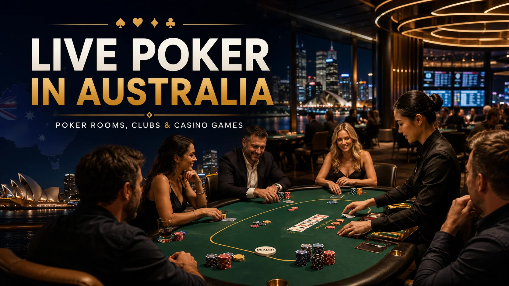 Live Poker Australia: Casinos, Poker Rooms, Clubs and Pub Games